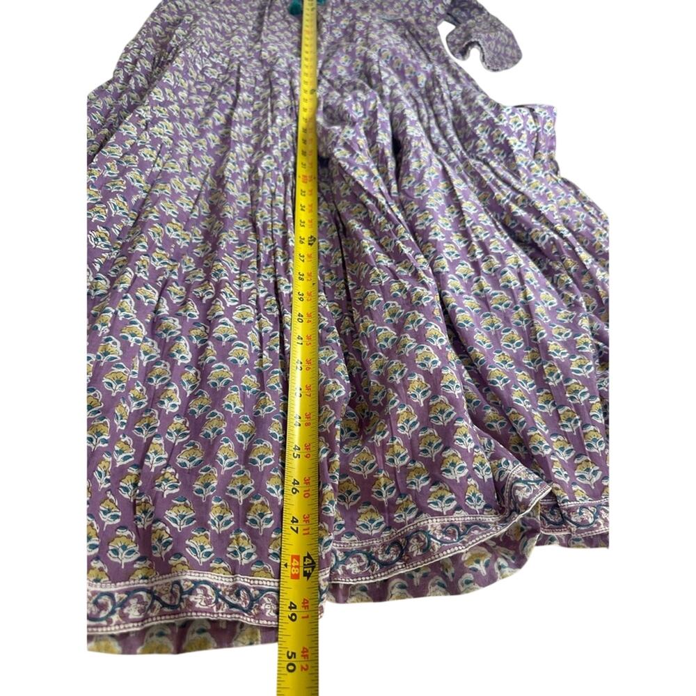 Sur La Vague Iris Caftan‎ Dress Women 3 M/L Purple Indian Gauze Tiered Maxi EUC - Picture 7 of 9